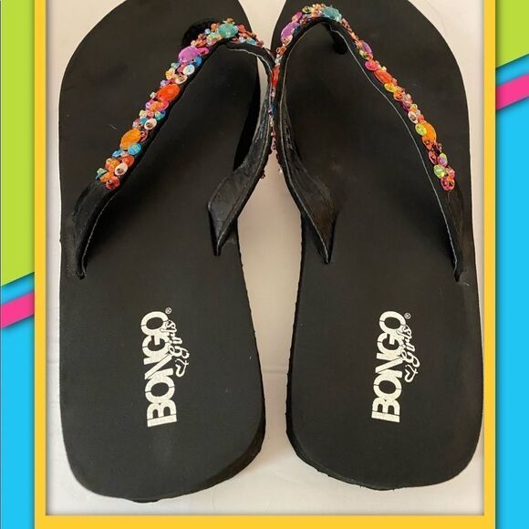 Bongo Girl’s Sequin Rhinestone Flip Flop Sandals 4 - Picture 4 of 6